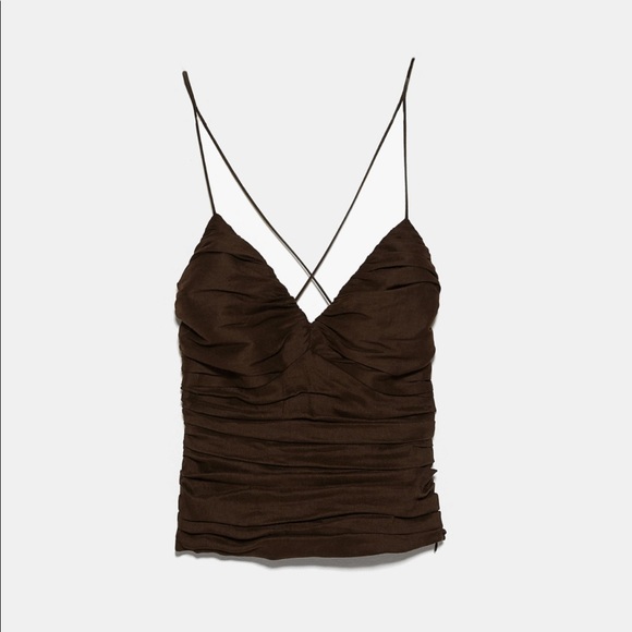 *SOLD*Zara chocolate brown camisole - Picture 2 of 3